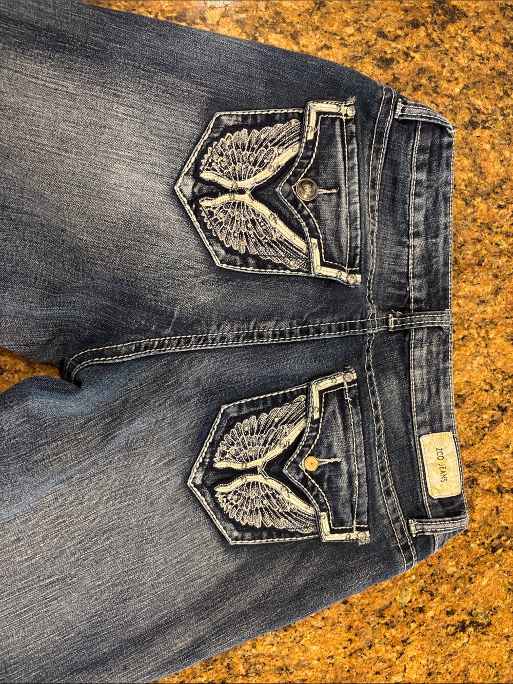 ZCO jeans size 16 Wing and rhinestones